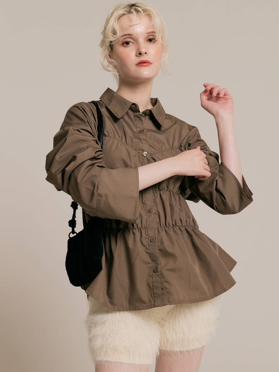 【9/25 19:00~】Shirring wide sleeve shirt