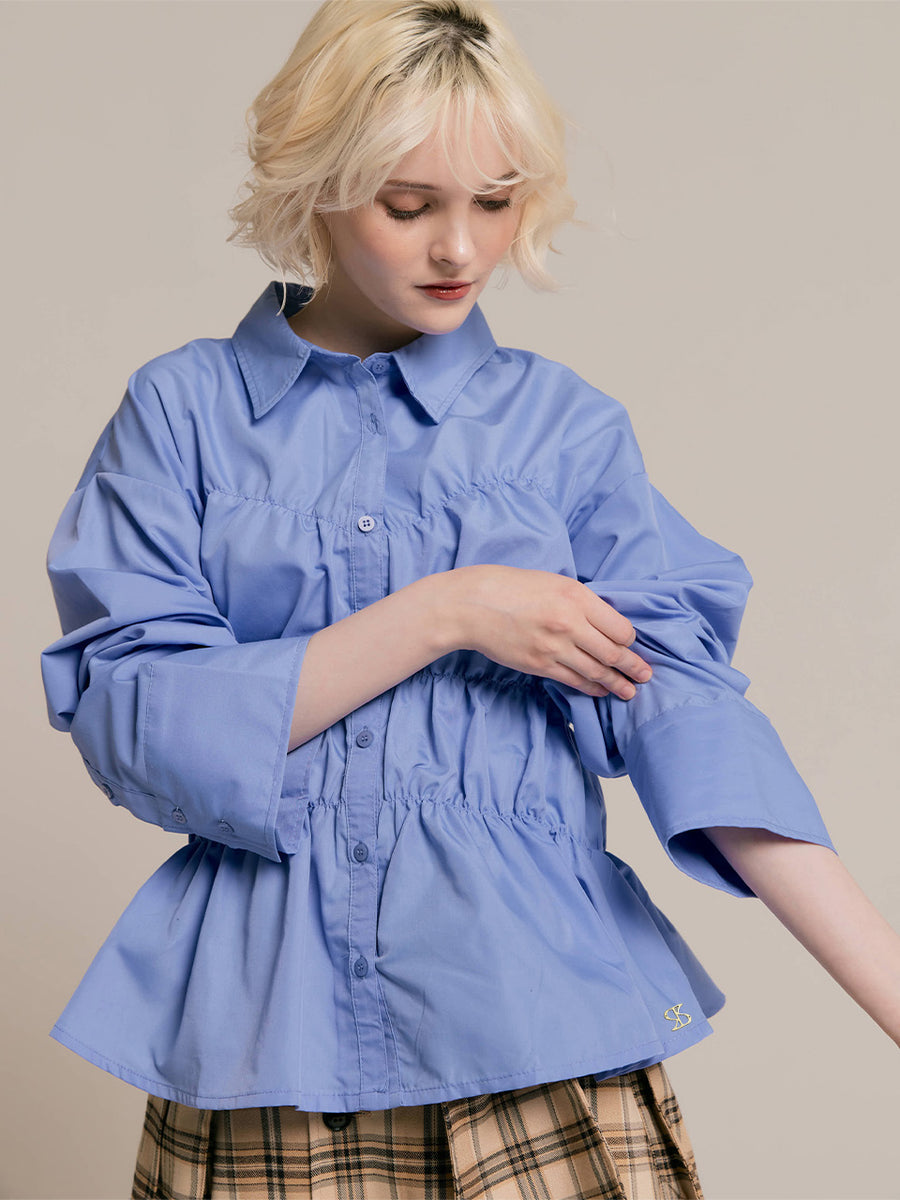 【9/25 19:00~】Shirring wide sleeve shirt