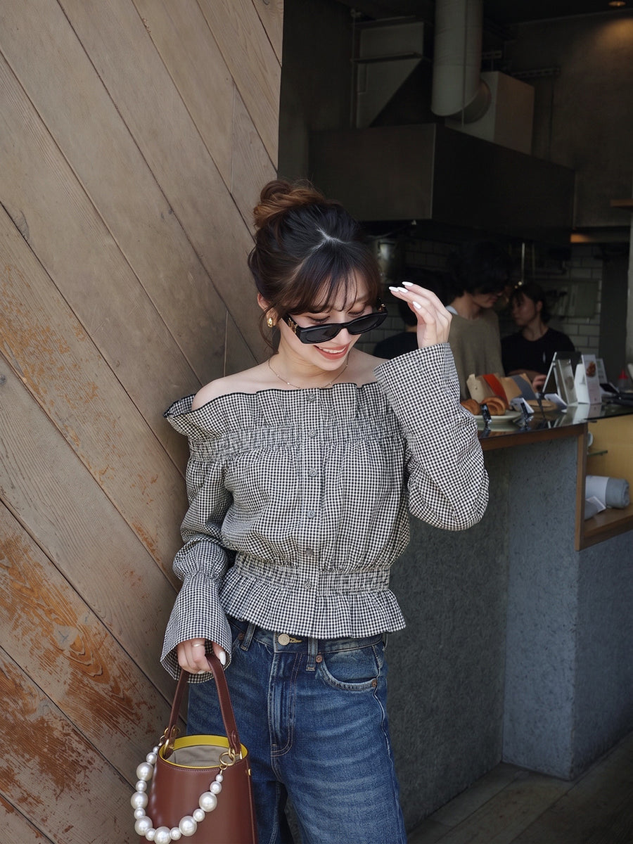 Bell sleeve off shoulder blouse