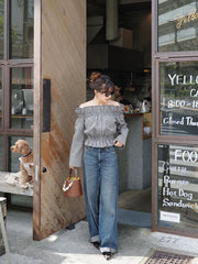Bell sleeve off shoulder blouse