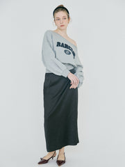 【2/12 OPEN】Off shoulder flocked logo sweat