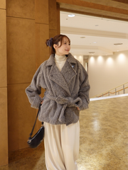 【10/22 OPEN】Shaggy belted box coat