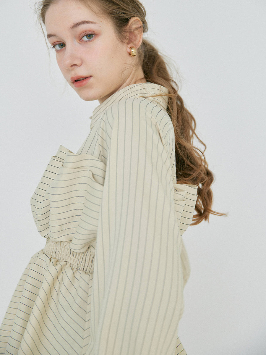 【2/12 OPEN】Shell ruffle peplum blouse