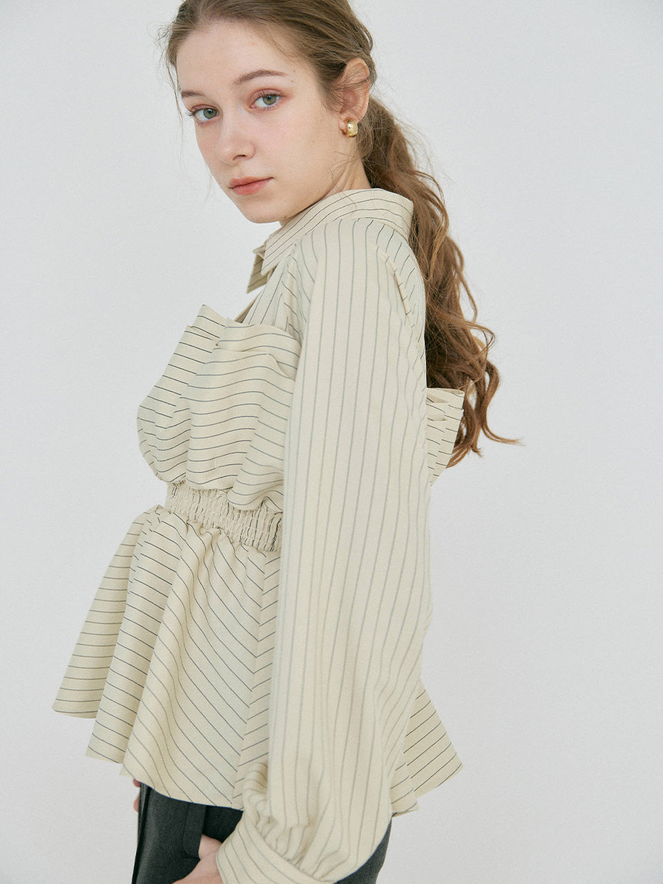 Shell ruffle peplum blouse – RANCLIC
