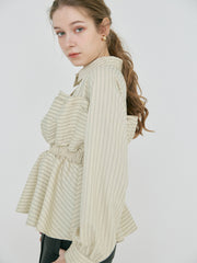 【2/12 OPEN】Shell ruffle peplum blouse