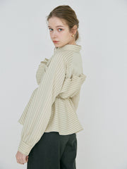 【2/12 OPEN】Shell ruffle peplum blouse