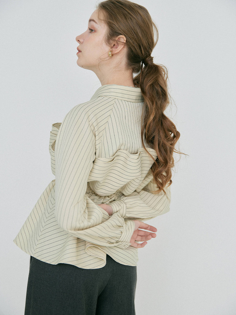 【2/12 OPEN】Shell ruffle peplum blouse