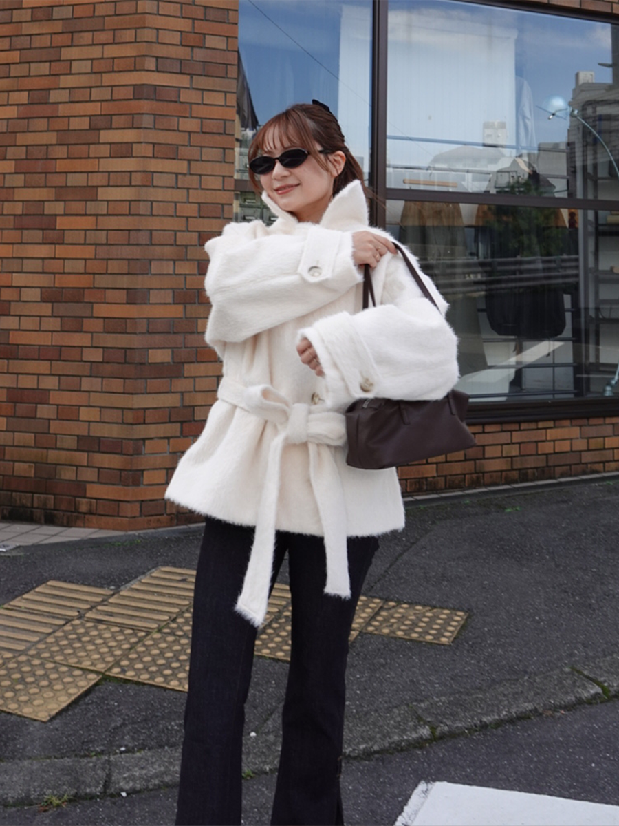 【10/22 OPEN】Shaggy belted box coat