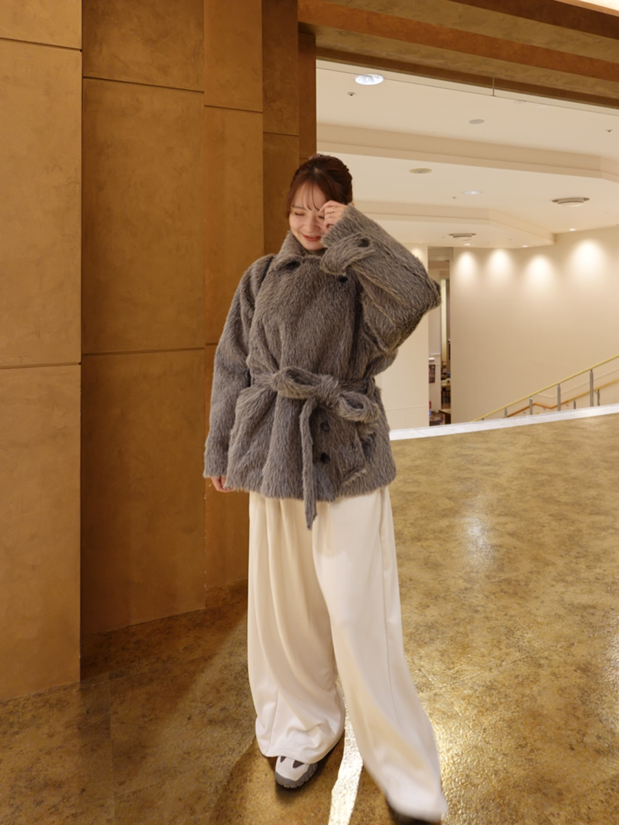 【10/22 OPEN】Shaggy belted box coat
