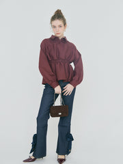 【2/12 OPEN】Shell ruffle peplum blouse
