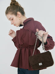 【2/12 OPEN】Shell ruffle peplum blouse