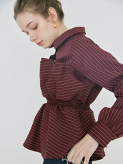 【2/12 OPEN】Shell ruffle peplum blouse