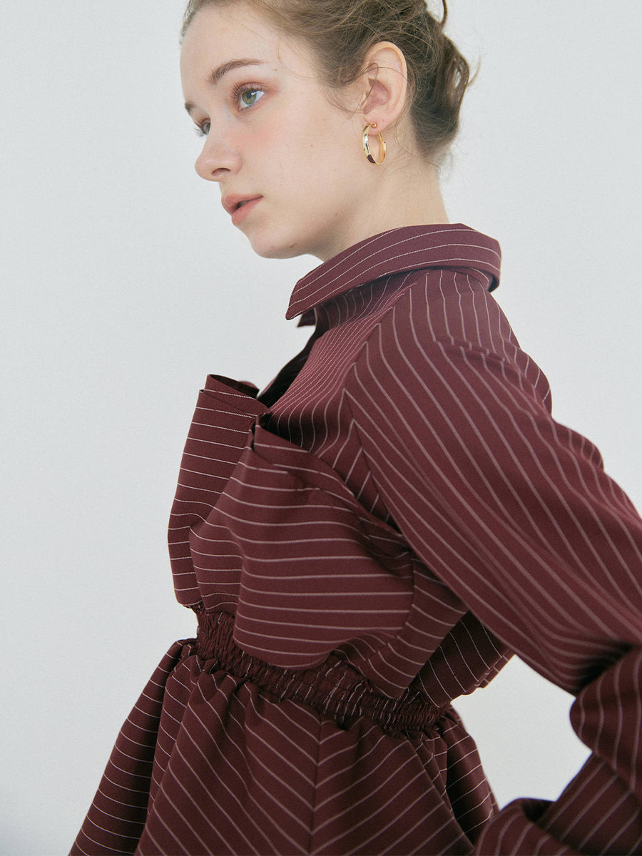 【2/12 OPEN】Shell ruffle peplum blouse