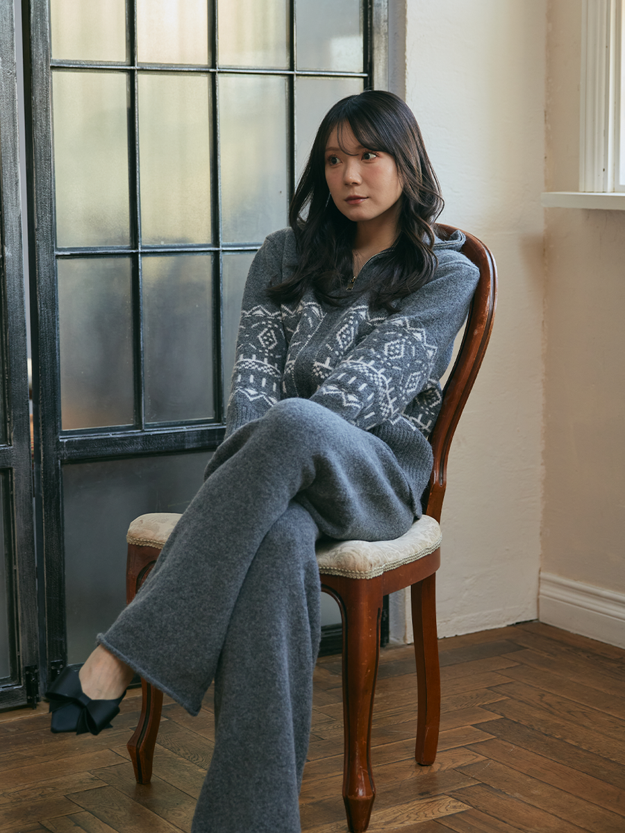 【11/5OPEN】Nordic zip knit set up