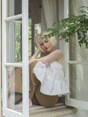 【残り2点】Ruffled peplum blouse