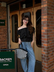 【8/6 OPEN】Crinkle gather ribbon blouse