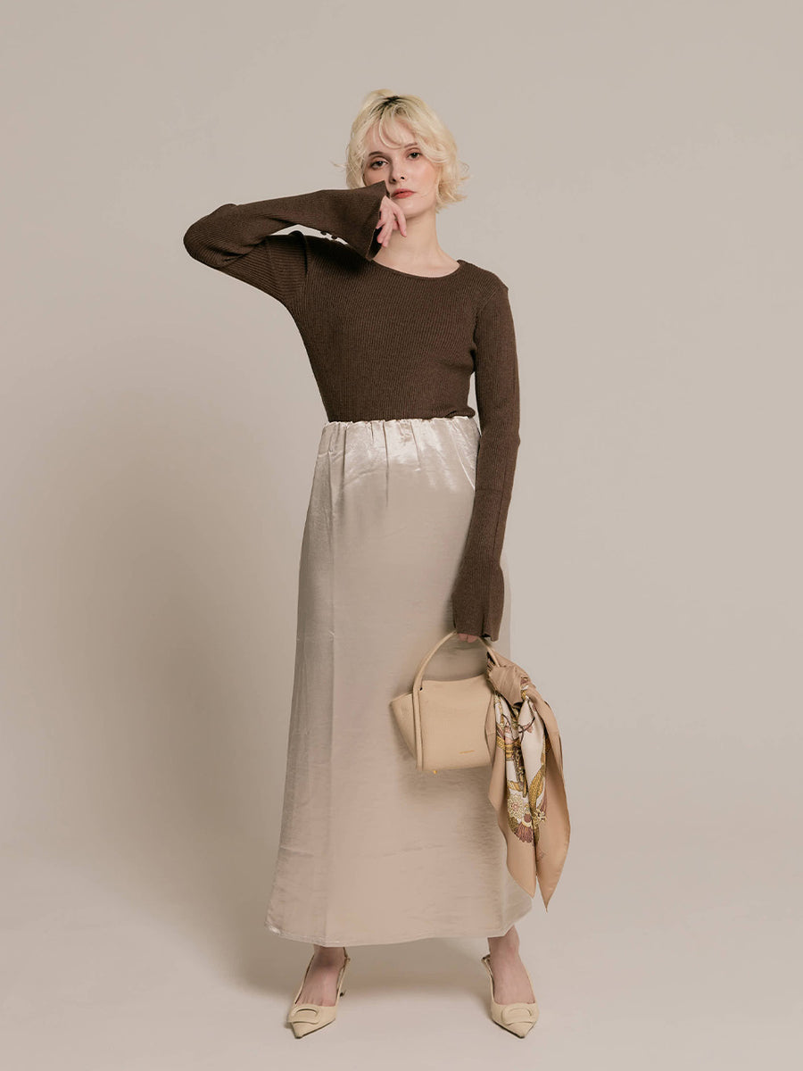 Satin slip skirt