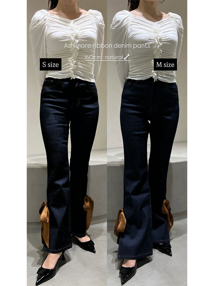 【3/5 OPEN】Ashimore ribbon denim pants