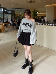 Suede balloon volume skirt