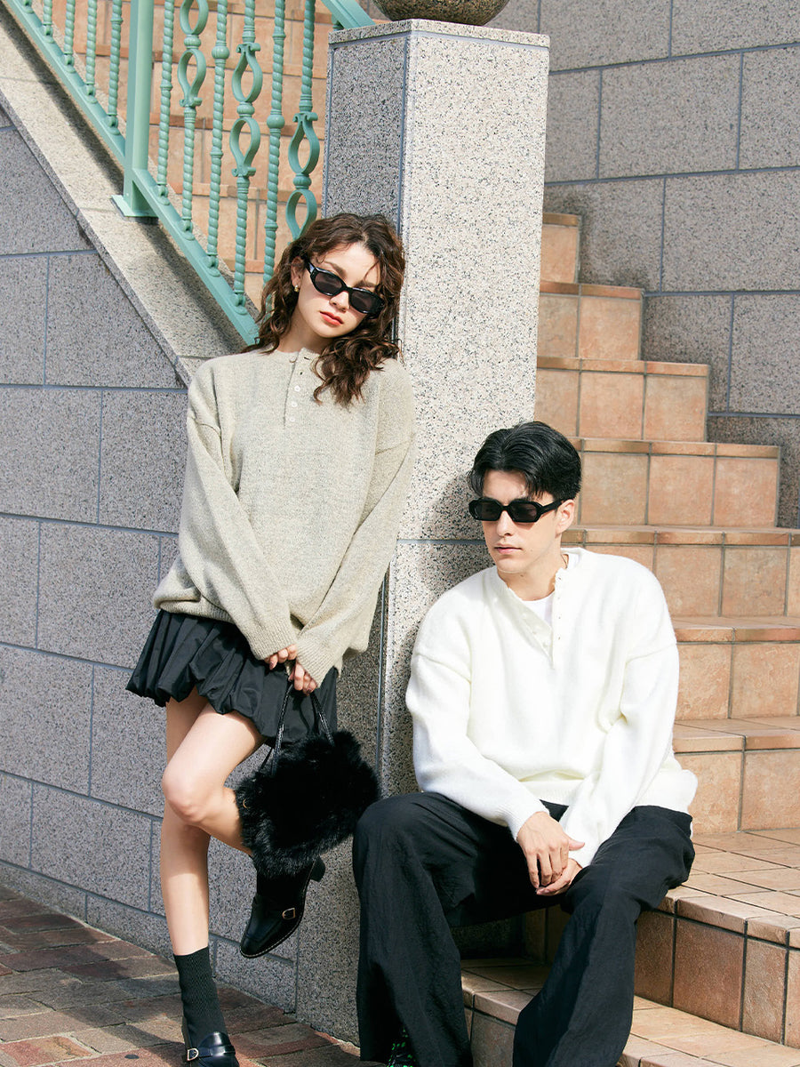【12/18 OPEN】Unisex henley mochi knit