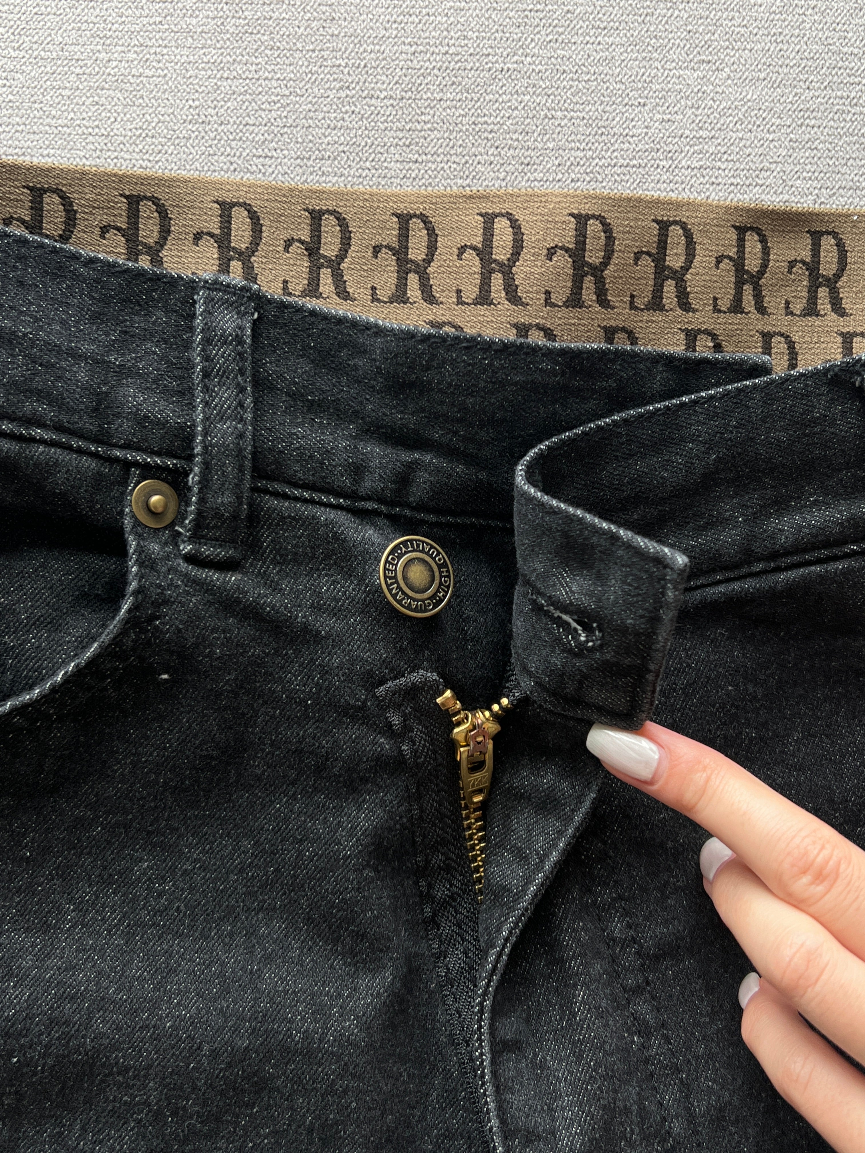 waist design denim pants